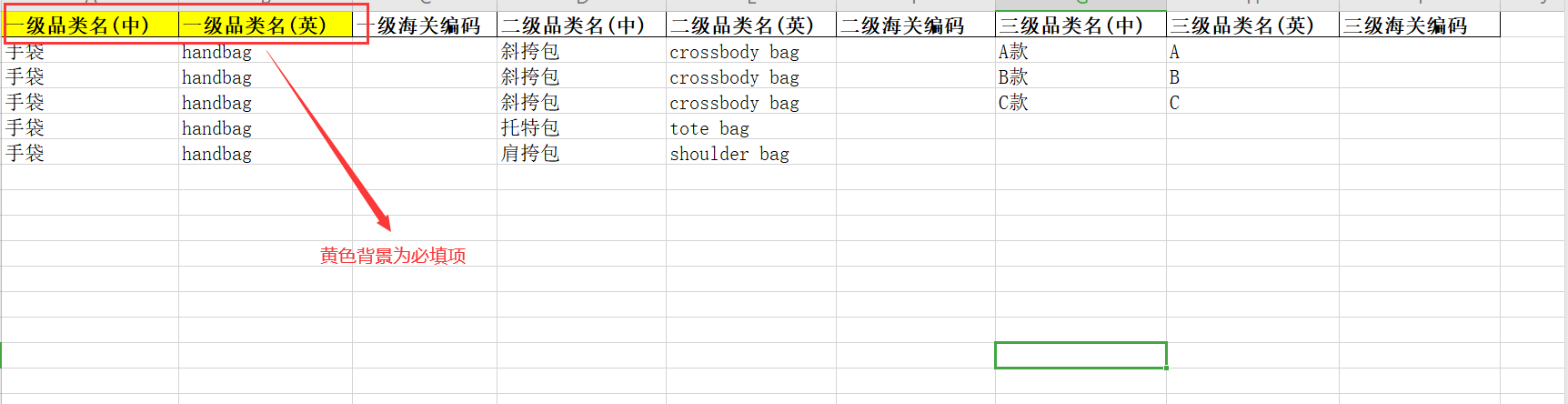 办法二：填写导入模板